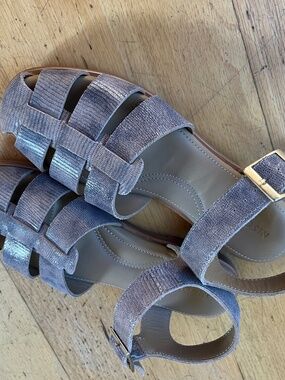 Nisolo greige Mira fisherman sandals, women's 6